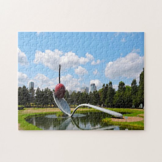 Kers op een Lepel Minnesota. Legpuzzel (Horizontaal)
