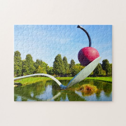 Kers op een lepel Minnesota. Legpuzzel (Horizontaal)