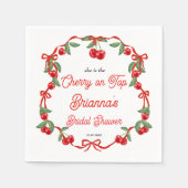 Kers op lint coquette bruiloftsfeest servet (Voorkant)