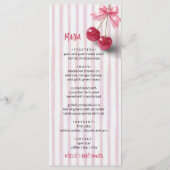 Kers Op Retro Rode Roze Strik Baby Shower Menu (Voorkant)