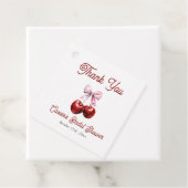 Kers Op Roze Strik Bruidsdiner Bedankt Bedankjes Labels (In situ)