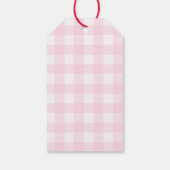 Kers Op Roze Strik Bruidsfeest Bedankt Cadeaulabel (Achterkant)