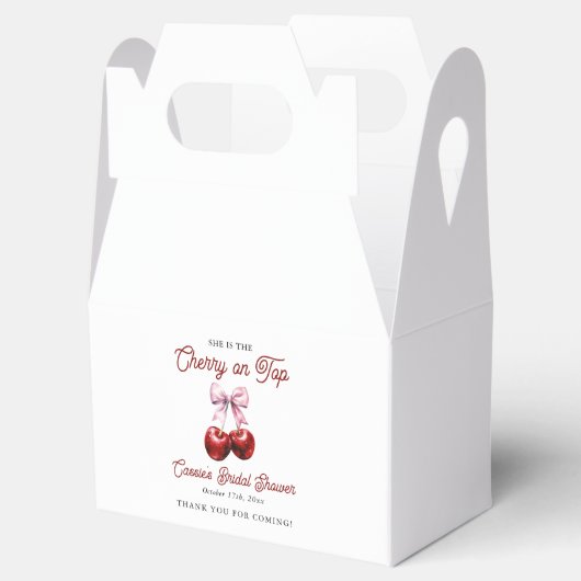 Kers Op Roze Strik Bruidsfeest Dank Je Wel Bedankdoosjes (Geopend)