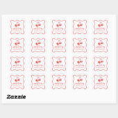 Kers op Roze Strik Bruidsmeisjesfeest Vierkante Sticker (Vel)