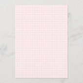 Kers op Roze Strik Gingham Baby Borrel Kaart (Achterkant)