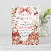 Kers op Taart Baby Shower Uitnodiging (Staand voorkant)
