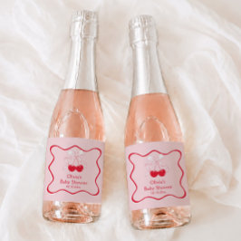 Kers Op Top Baby Shower Mini Champagne Sparkling Wijnetiket