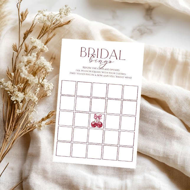 Kers Op Top Roze Strik Bruiloft Feest Bingo Spel (Creator heeft geüpload)