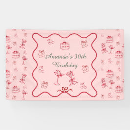 Kers op Verjaardagstaart Spandoek