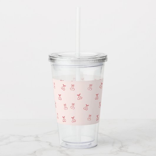 Kers Overzicht Minimalisme Acryl Drinkbeker (Voorkant)