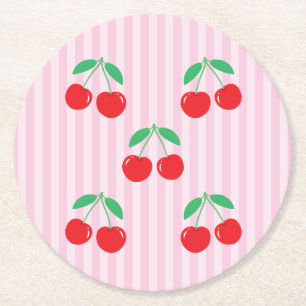 Kers Papier Rond Onderzetters