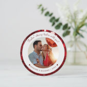 Kers Persoonlijke Valentijnsdag Foto Met Code Feestdagenkaart (Staand voorkant)