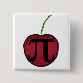 Kers Pi-knop Vierkante Button 5,1 Cm (Voorkant)