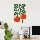 Kers Retro Art Print - Keukenmuur - Instant (Thuiskantoor)