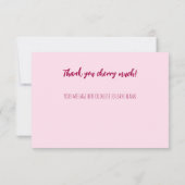 Kers Roze Bruidsbruiloft Monogram Bedankkaart (Achterkant)