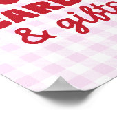 Kers Roze Gingham Kaarten & Cadeaus Verjaardag Poster (Hoek)