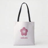 Kers Roze Sakura Bloesem Silhouet - Neutraal Tote Bag (Voorkant)
