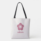Kers Roze Sakura Bloesem Silhouet - Neutraal Tote Bag (Achterkant)