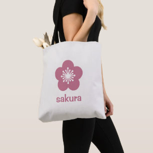 Kers Roze Sakura Bloesem Silhouet - Neutraal Tote Bag