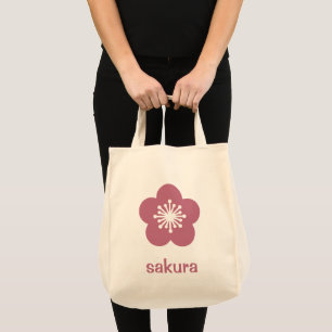 Kers Roze Sakura Bloesem Silhouet Tote Bag