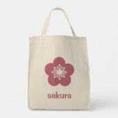 Kers Roze Sakura Bloesem Silhouet Tote Bag (Achterkant)