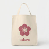 Kers Roze Sakura Bloesem Silhouet Tote Bag (Voorkant)