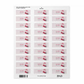Kers Roze Strik Rode Zomer Retro Douche Etiket (Full Sheet)