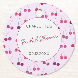 Kers Roze Waterverf Bruiloftsfeest Persoonlijk Bedankjes Labels