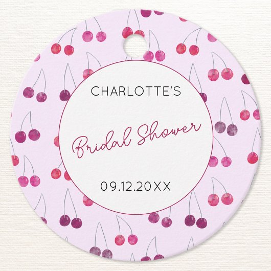 Kers Roze Waterverf Bruiloftsfeest Persoonlijk Bedankjes Labels