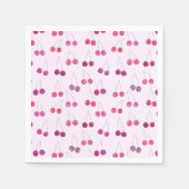 Kers Roze Waterverf Feestje Servet (Voorkant)
