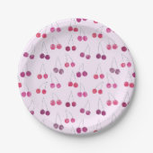 Kers Roze Waterverf Papieren Bordje (Voorkant)