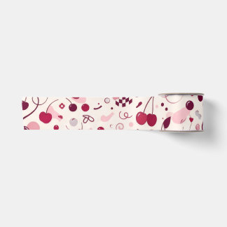 Kers Roze Y2K Naadloos Inpakpapier | Schattig Aest Satijnen Lint