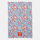 Kers Rustieke Boerderij Franse Landelijke Monogram Theedoek (Verticaal)