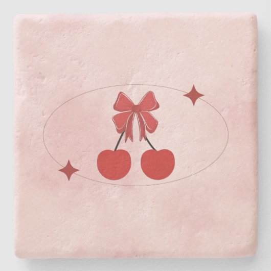 Kers Stenen Onderzetter (Voorkant)