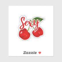 Kers sticker met de tekst "sexy".