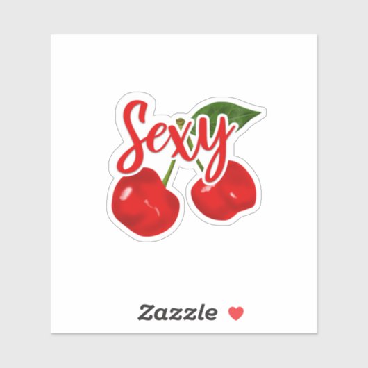 Kers sticker met de tekst "sexy". (Vel)