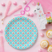 Kers Stippenpatroon – Retro Fruit Cadeau & Decorat Papieren Bordje (Feest)