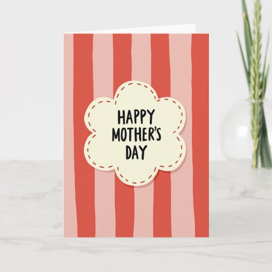 Kers Streep Moeders Dag Kaart (Voorkant)