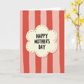 Kers Streep Moeders Dag Kaart (Gele Bloem)