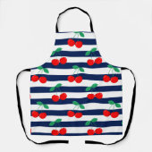 Kers Streep Patroon – Retro Fruit Cadeau & Decorat Schort (Voorkant)