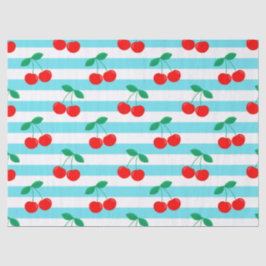 Kers Streep Patroon – Retro Fruit Cadeau & Decorat Tissuepapier