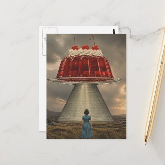 Kers Surreal Zoete Traktatie Briefkaart (Voorkant / Achterkant in situ)