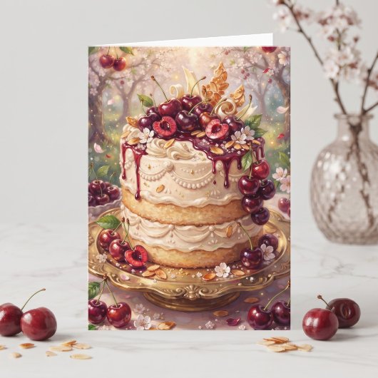 Kers Vanille Cake | Gefeliciteerd Oma/Tante Kaart