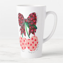 Kers veel grappig fruit liefhebben latte mok