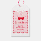 Kers verjaardagsfeestje favor cadeaulabel (Voorkant)