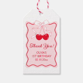 Kers verjaardagsfeestje favor cadeaulabel