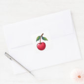 Kers Vierkante Sticker (Envelop)