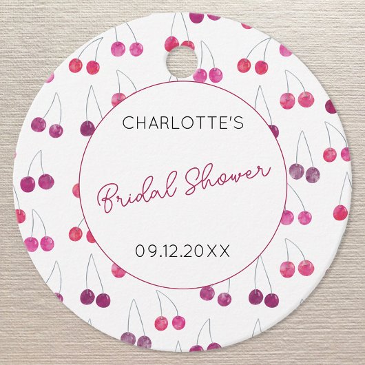 Kers Watercolor Bruiloftsfeest Persoonlijk Bedankjes Labels