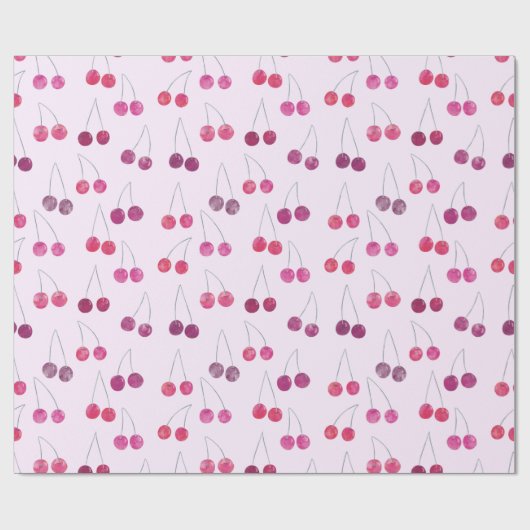 Kers Watercolor Patroon Cadeaupapier (Vlak)