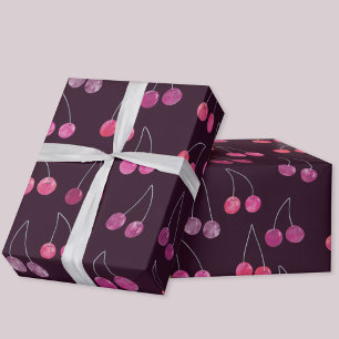 Kers Watercolor Patroon Cadeaupapier